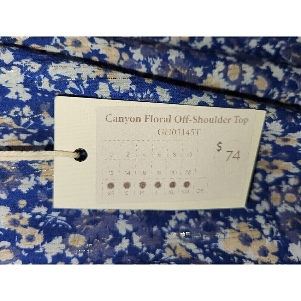 Good Hart x Matilda Jane Off Shoulder  Canyon Floral Off Shoulder Top Blue S - Picture 3 of 4